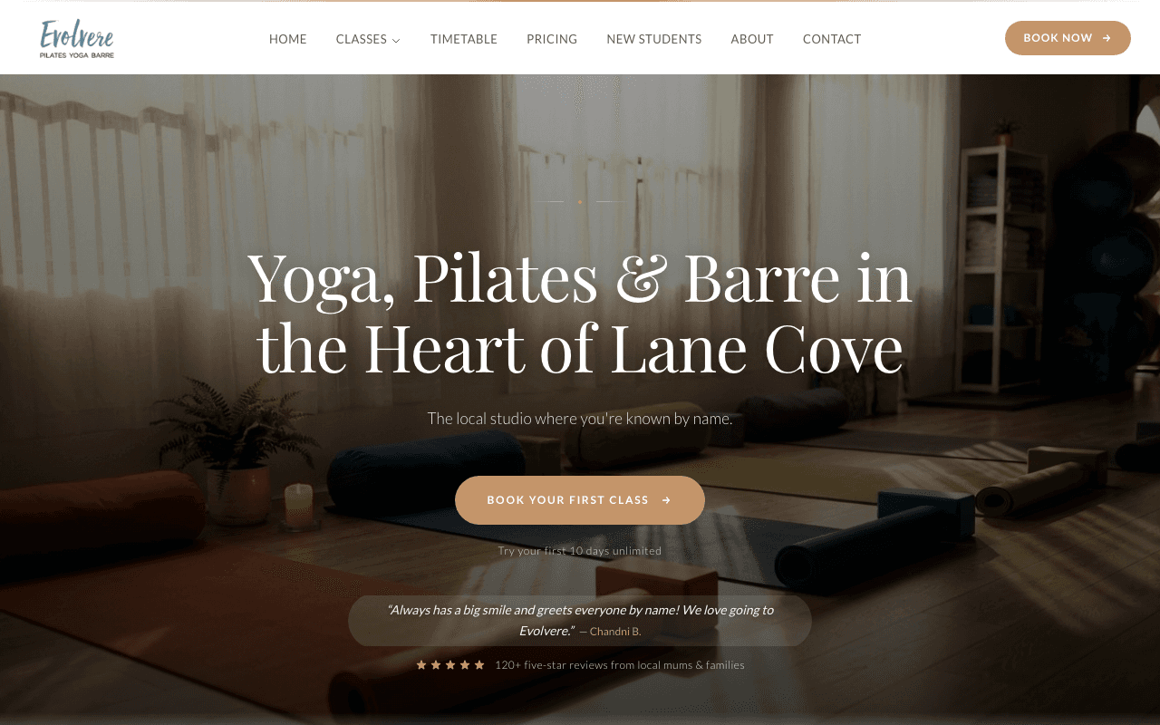 Evolvere website — after redesign by Warm Welcome